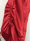 Crystal Doll Red Satin Full Slip Size L Adjustable Straps Ruched Side