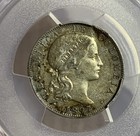 1897 Colombia 20 Centavos Silver Coin Pcgs Au55