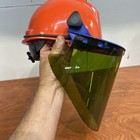 New Paulson Pro V Safe Electric Arc Flash Face Shield   Orange Hard Hat