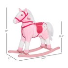 Qaba Kids Plush Rocking Horse Ride-on Baby Girl Toy Pony W  Realistic Sound Pink