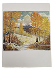 1965 Santa Fe Railroad Fred Harvey Dining Car Menu Autumn Aspens Artwork