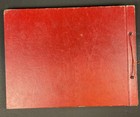 Vintage Red Faux Leather 13   x17  Photo Album Scrapbook Black Paper Pages Unused