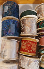 Ribbons 50 Plus Spools Plain And Printed Styles Crafts Used And Some Unused Vtg