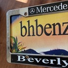 Beverly Hills Mercedes-benz  Ca Car Plastic License Plate Frame W  Insert Banner