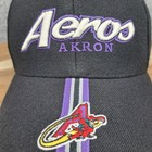 Vintage Akron Aeros Hat Cap Strapback Black Minor League Baseball Sports Milb