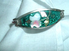 Vintage Alpaca Silver Abalone Mother Of Pearl Turquoise Bracelet Made In Mexico