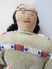Antique Large 13 1 2  T Osage Indian Beaded On Brain Tanned Hide Female Doll
