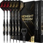 Steel Tip Darts Set 16 Flights Tool Kit   Case Crimson Midnight