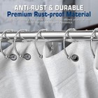 12-set Chrome Round Decorative Shower Curtain Rings Hooks Zinc Alloy Metal