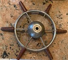 Vintage Wood crome Boat Steering Wheel 18in 