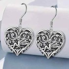 925 Sterling Silver New Fashion Guardian Angel Heart Drop Dangle Hook Earrings