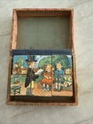 Vintage German Wooden Cube Puzzle Original Box Children   s Picture Blocks