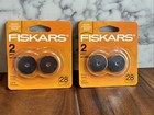 Fiskars Rotary Blade Replacements 28mm Paper 2 Pack Fabric Cutting New