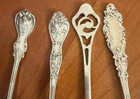 Mixed Lot 4 Sterling Silver Strawberry Forks Whiting Blackinton Henckel Gorham