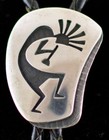 Hopi Bolo Tie  Silver Overlay Kokopelli Made By Hopicrafts