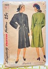 Htf 1946 Vintage Simplicity Pattern  1909 - 1940s Coat - Bust 32  Complete
