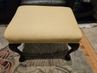 Carved Walnut Chippendale Style Upholstered Foot Stool Ball And Claw Feet
