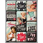 Nostalgic-art - Retro 9 Piece Fridge Magnet Set - Pin Up Get Lucky