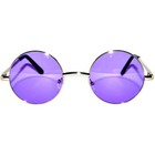 Retro Round Vintage Tint Sunglasses Purple Lens Metal Silver Frame Spring Hinge