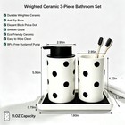 Ceramic Bathroom Accessories Set  Soap Dispenser And Toothbrush Black white