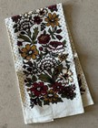 Vintage 1970s Ann Clark Floral Linen Kitchen Towel - Pristine