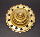 Antique Brass Horse Bridle Rosette Harness Draft Pierced Domed Bell Shape Lg 3 