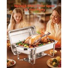 6 Pack 13 7qt Chafing Dish Food Warmer Buffet Set Stainless Steel W  Meal Clip