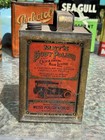 Vintage Mats Car Polish Can Early Model T Auto Graphic 2 Quart Weiss Oil Gas