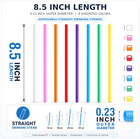 200 Count Assorted Color Disposable Plastic Straws  8 5 Inch Long X 0 23