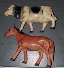 Antique Cow    Horse  Celluloid  2 Toy Animals  5  Inspected Passes Japan