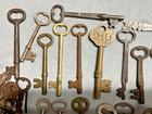Lot 50 Antique Original Brass   Iron Skeleton Door Keys Different Sizes Key    