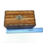 Vintage Inlaid Wood Hinged Box Trinket Jewelry Storage Decorative Box