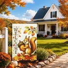 Fall Garden Flag 12x18 Inch  Double Sided Welcome Squirrel Farmhouse Decor