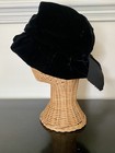 Vintage Union Made Black Velvet Floppy Hat With Bow Whimsigoth Victorian
