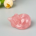 Carved Gemstone Crystal Sleeping Cat Figurine Animal Carving Home Decor 1 5  