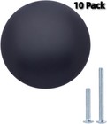 10pack Round Cabinet Knobs Dawer Pulls 1 18  Diameter Flat Black For Kitchen