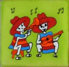 Mexican Tile Day Of The Dead Talavera Mosaic Folk Art Dia De Los Muertos Skulls