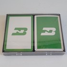 Sealed Burlington Northern Railroad Playing Cards Double Deck Green White Vtg