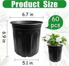 60 Pack 1 Gallon Flexible Plant Nursery Pots Black Plastic Plant Pots With Holes