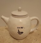 Rae Dunn Chirp Bird Tea Pot Dimpled Pottery W Lid Teapot