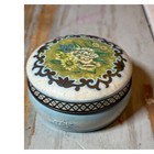 Vintage Daher Floral Round Tin Made In England Mid Century Modern Decor Trinket
