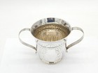 George Iii Sterling Silver Floral Pattern Loving Cup Antique 1768 London