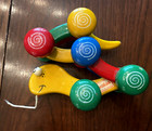 Kouvalias Wooden Walking Caterpillar Centipede Pull Toy Vintage