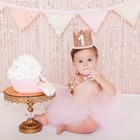 Wawoo Pink Glitter Crown - 1st Birthday Girl Crown  Photo Booth Prop  Childre   