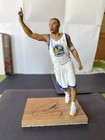 Stephen Curry Signed Piece Of Floorboard Warriors With Mcfarlane Figure No Coa