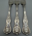 English Sterling Silver King s Pattern Salad Forks  Set Of 3  Exeter 1838