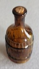 Vintage Wheaton Glass Mini Bottle  root Bitters  Barrel Amber Brown 3  With Cork