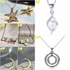 925 Silver gold rose Gold Necklace Pendant Elegant Cubic Zircon pearl Jewelry