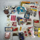 Vintage Sewing Notions Lot Wrights Rick Rack Talon Zippers Needles Buttons Bulk