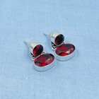 925 Sterling Silver Mozambique Garnet Gemstone Jewelry Dangle Drop Earring